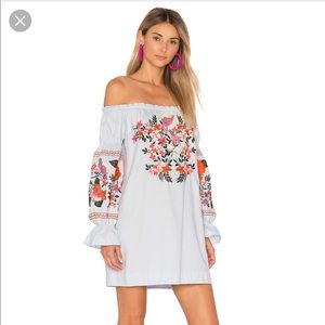 Free People Fleur De Jour Embroidered Mini Dress